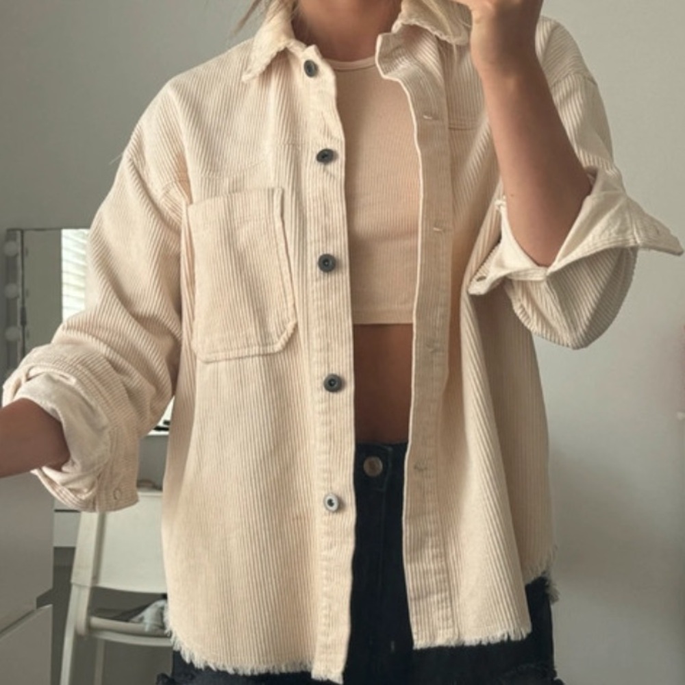 Zara cream corduroy jacket XS